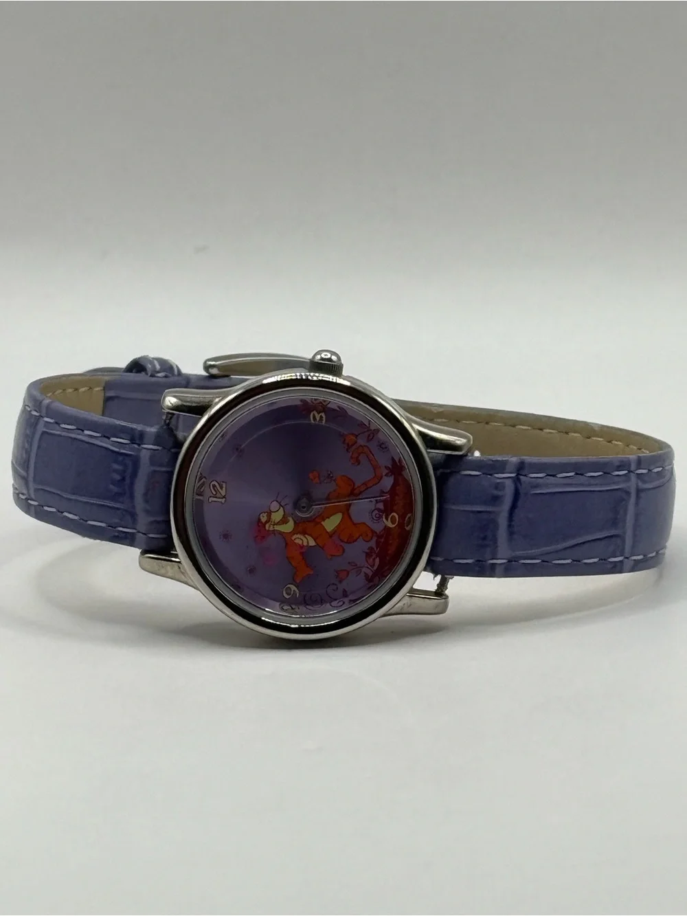 Women's Seiko Disney Tigger Watch Purple Face & Leather Band (New Battery)